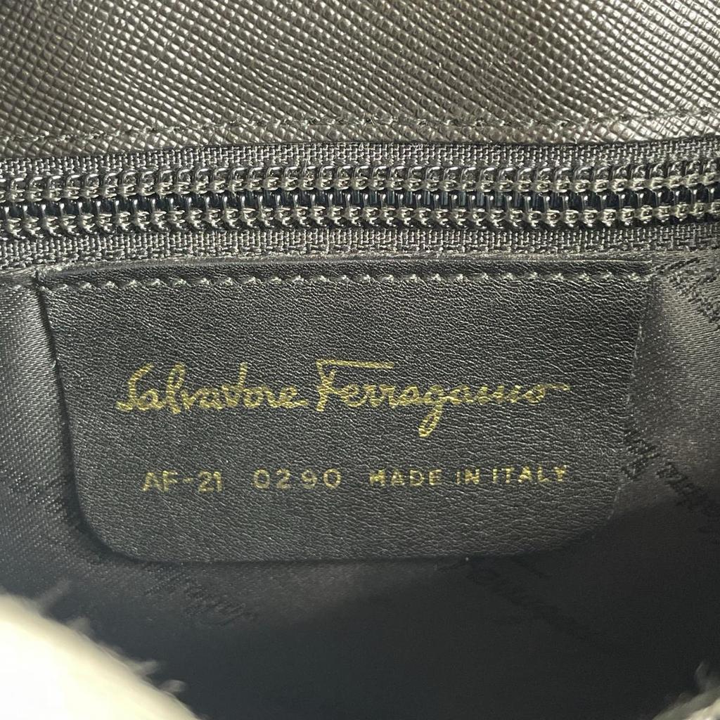 Salvatore Ferragamo 2WAYShoulder Bag Gancini Handbag leather black Women Used
