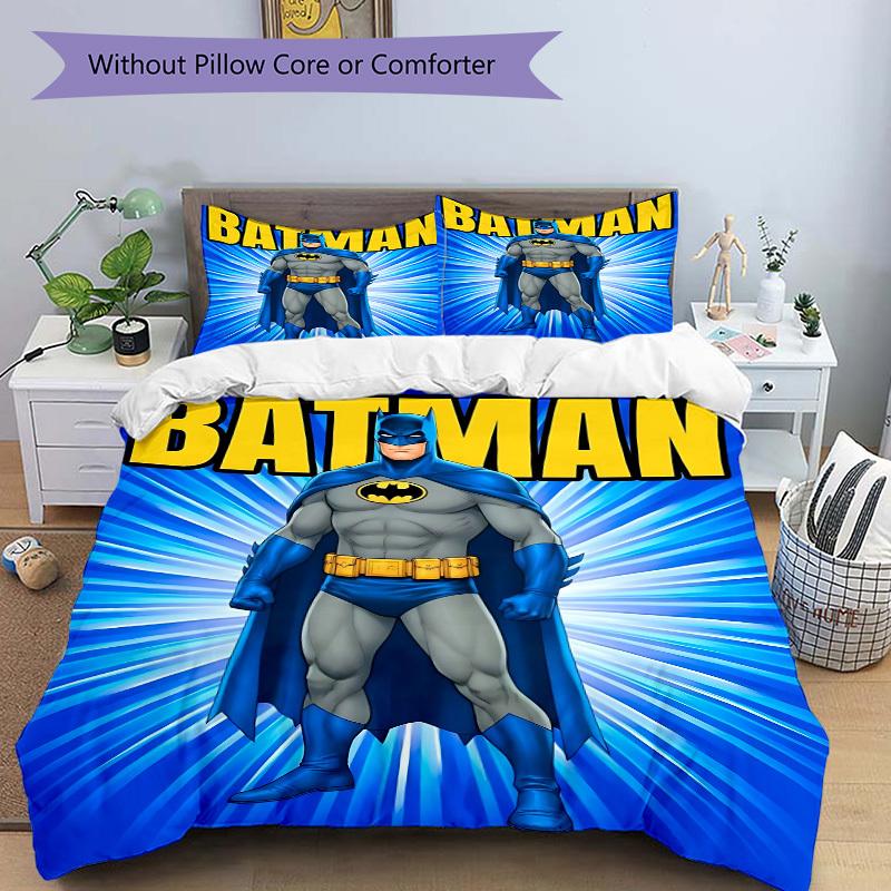 3pcs Batman, Superhero Duvet Cover Set (1 Duvet Cover + 2 Pillowcases, No Core) - Comfortable, And Breathable Bedroom Decoration Yy251104018