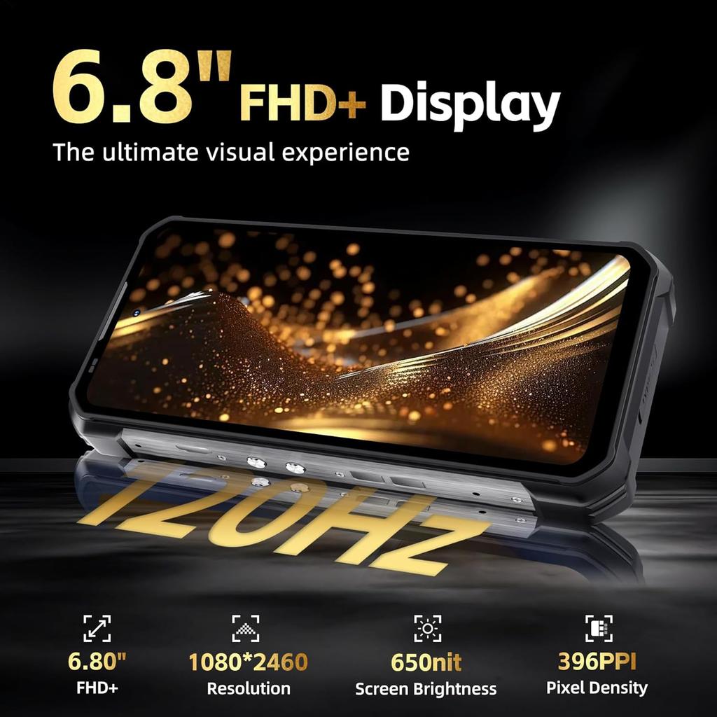 OUKITEL WP100 Titan 5G Cellphone 36GB+512GB 200MP 33000mAh 6.8" Display Android 14 Smartphone with Projector