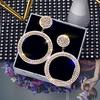Fashion Shining Circle  Earrings Precision Inlay Gold  Color Color Rhinestone Earrings For Women Wedding Party Jewelry