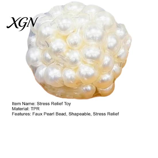 Moldable Stress Ball Faux Pearl Bead Squeeze Toy Shapeable Crunchy Beaded TPR Sensory Anti-anxiety Fidget Decompression Tools