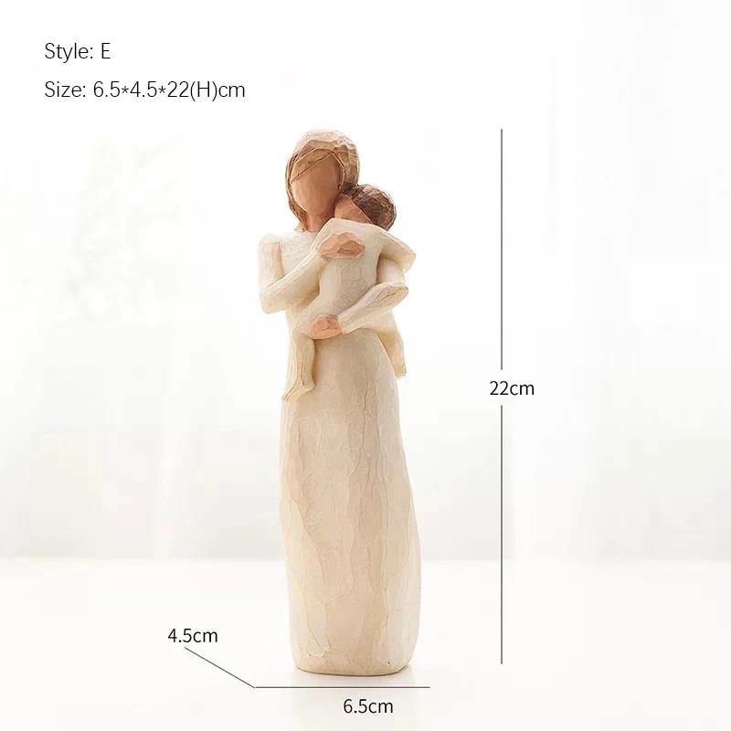 Rodinná pryskyřičná figurka v severském stylu – Láska a štěstí Domácí dekorace Ornament