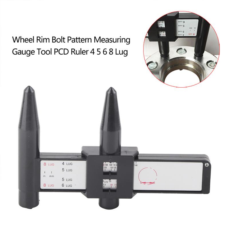 Car Wheel Rim Bolt Pattern Sliding Measuring Gauge Tool PCD Ruler 4 5 6 8 Lug PCD Ruler Wheel Rim Bolt Pattern Gauge PCD Gauge