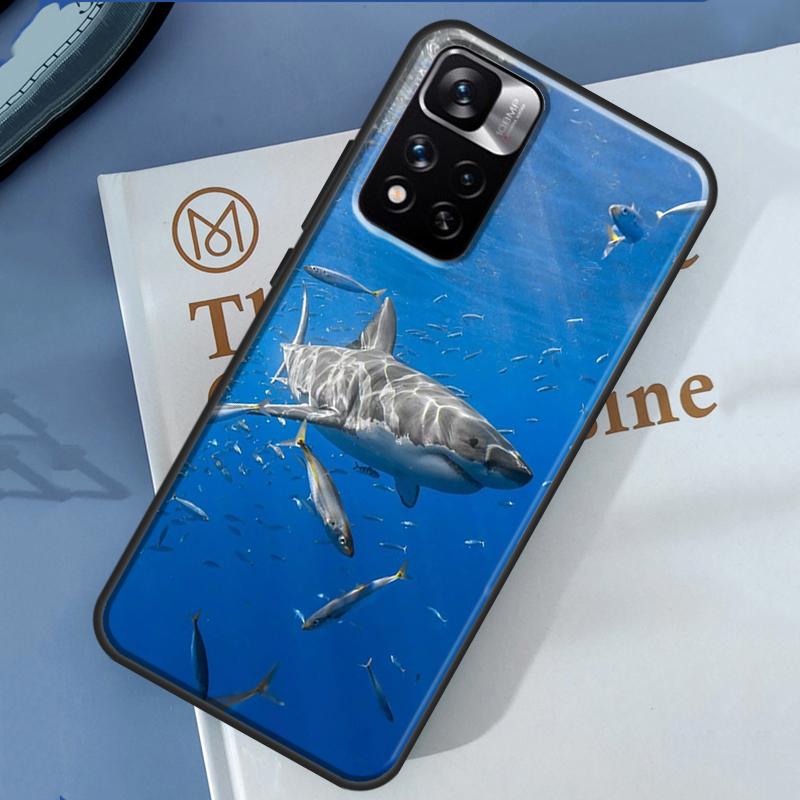 Ferocious Shark Animal Case For Xiaomi Redmi Note 14 13 11 9 10 12 Pro 9S 10S 11S 12S Redmi 10C 12C 13C 14C Cover