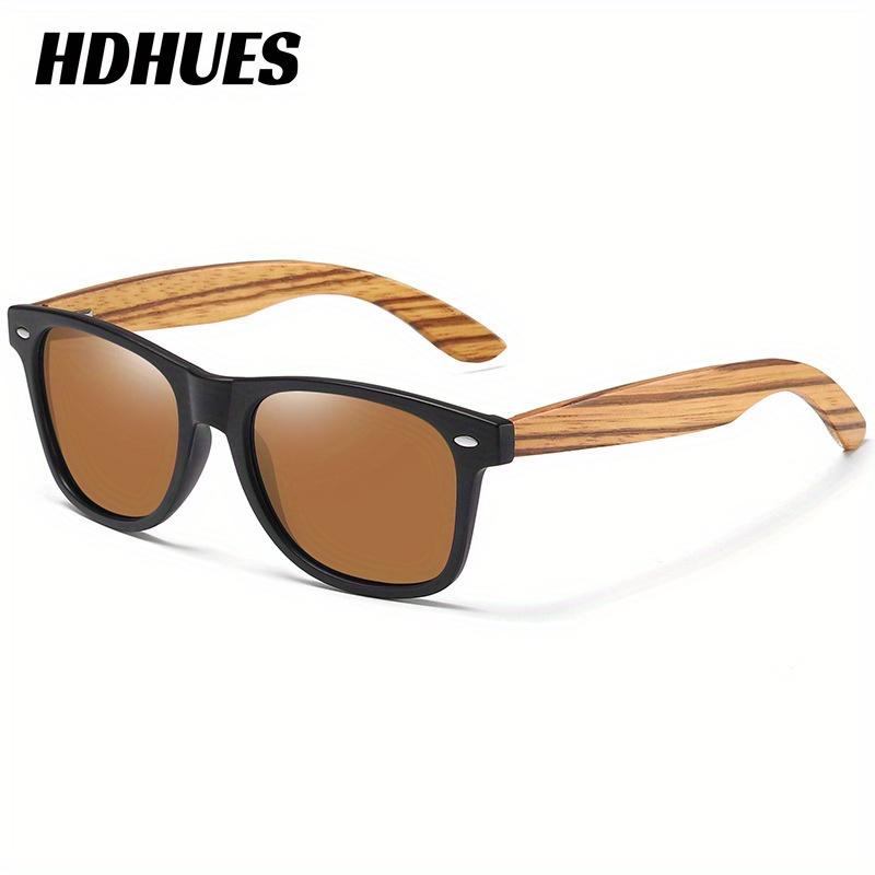 HdHues Unisex bambusové polarizované venkovní dřevěné vintage sluneční brýle, UV400