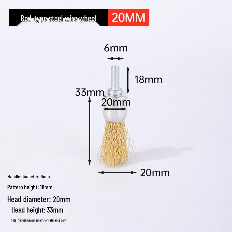 T-shaped Wire Brush: Metal Rust Removal and Polishing Tool with Round Handle