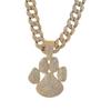 New Paw Pendant and 15mm Cuban Chain for Hip Hop Fashion Charm Necklace
