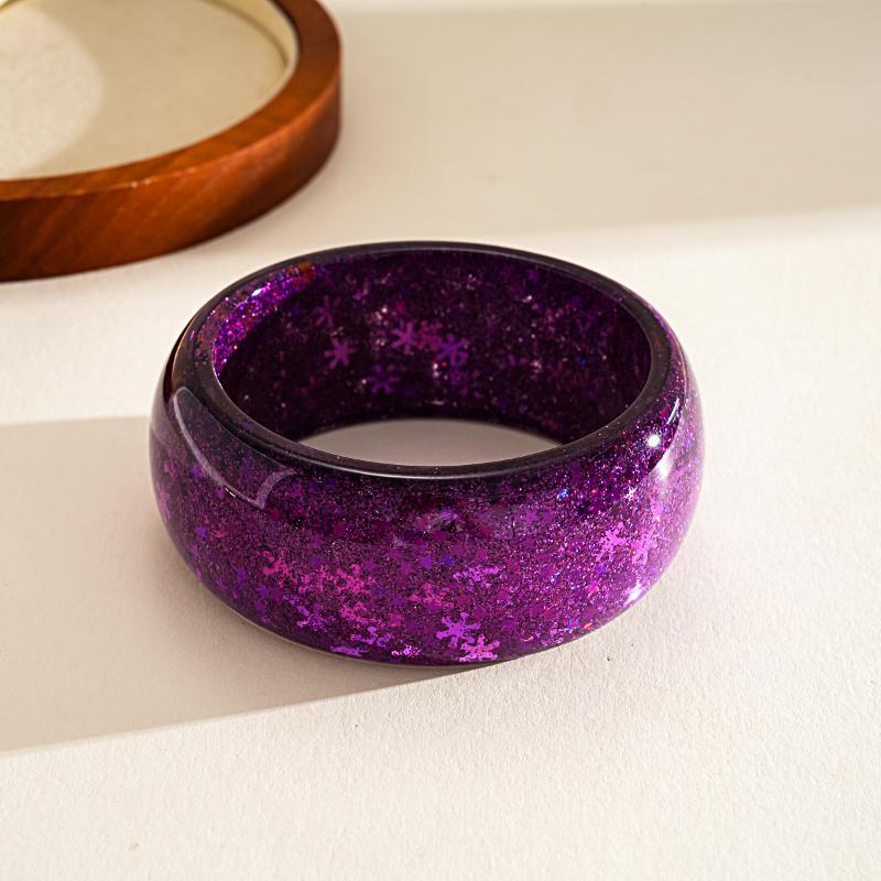 Y2K Boho Vintage Resin Bangle Women Wide Round Bracelet Dopamine Color Statement Wrist Jewelry For Daily Party Wear Accessories