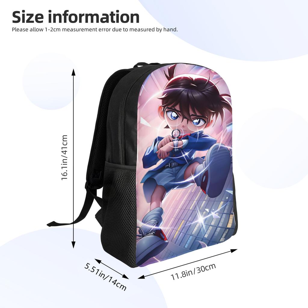 Detectives Conans Backpack Male  Soft Backpacks Polyester Funny High School Bags Travel High Quality Rucksack