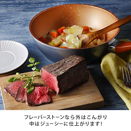 Flavor Stone 4-Piece Pot and Frying Pan Set, Red, Induction Compatible, 24cm Diameter, Authentic Japanese Product