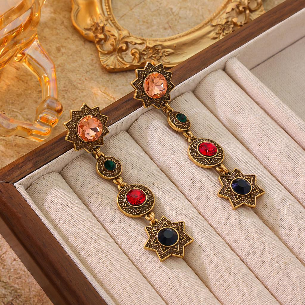 Vintage Long Tassel Set With Zircon 925 Silver Needle Earrings Showcase Elegant Feminine Temperament