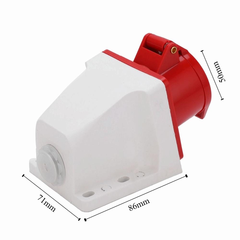 4 Pin 16A Industrial Power Connector 3Phase Surface Mounted Socket  Electrical Connection