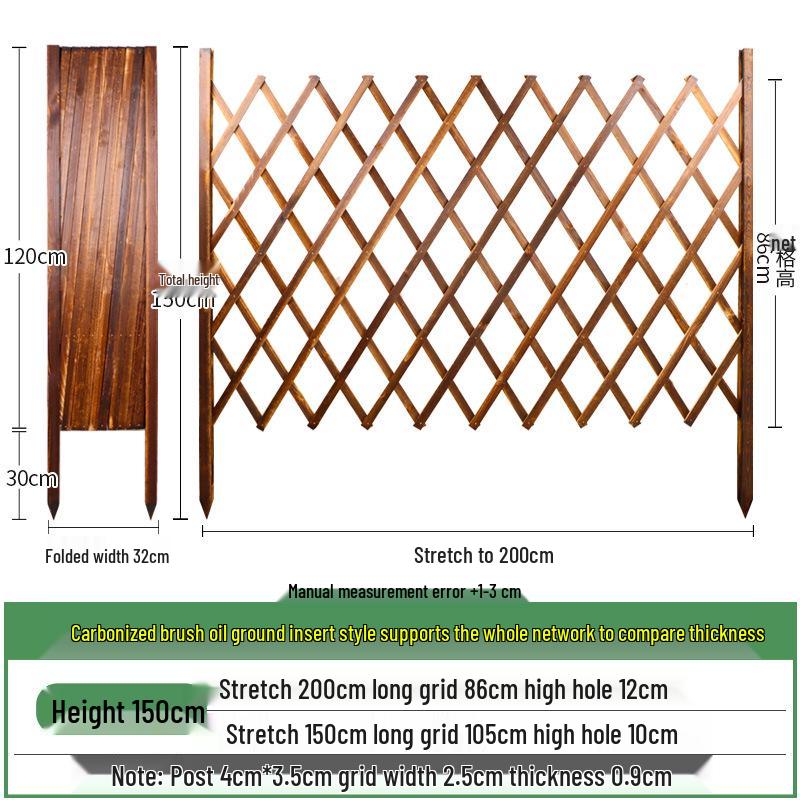 Extendable Anticorrosive Wood Garden Fence & Climbing Frame for Outdoor and Indoor Use