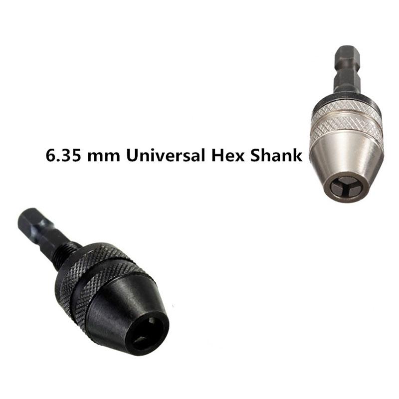 0.3-3.2mm Drill Three Claw Chuck Drill Impact Driver Adapter with 1//4 Hex Shank