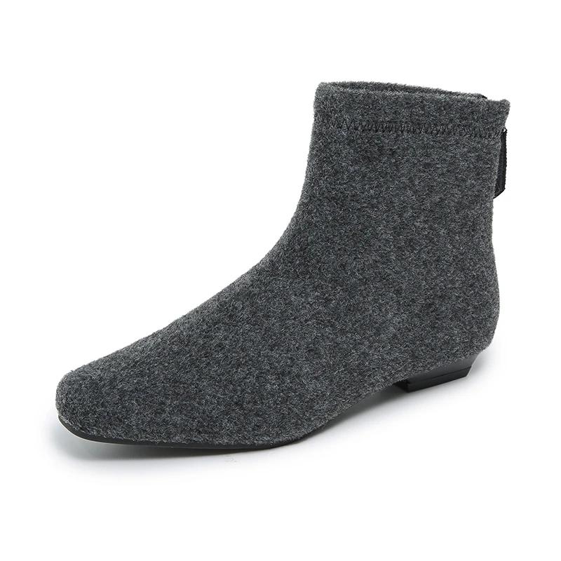 

Ботильоны зимние квадратные каблуки современные пошив низкий каблук острый носок женская обувь распродажа 2025 брендовые молнии лаконичные женские сапоги 39 серый