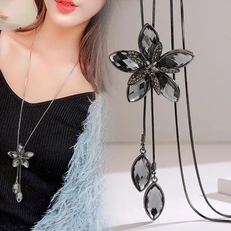 Neuer Halbedelstein Trapez-Anhänger Lange Halsketten für Damen Vintage Quadratisch Geometrisch Weibliche Geschenke Schmuck
