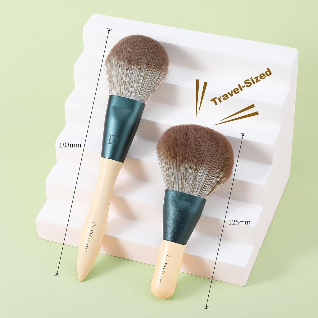 DUcare Portable Makeup Brush Set of with PU Storage Premium Fiber Fluffy Powder Blush Eyeshadow Eyebrow Portable Makeup Popular Cute Brush Set 5,