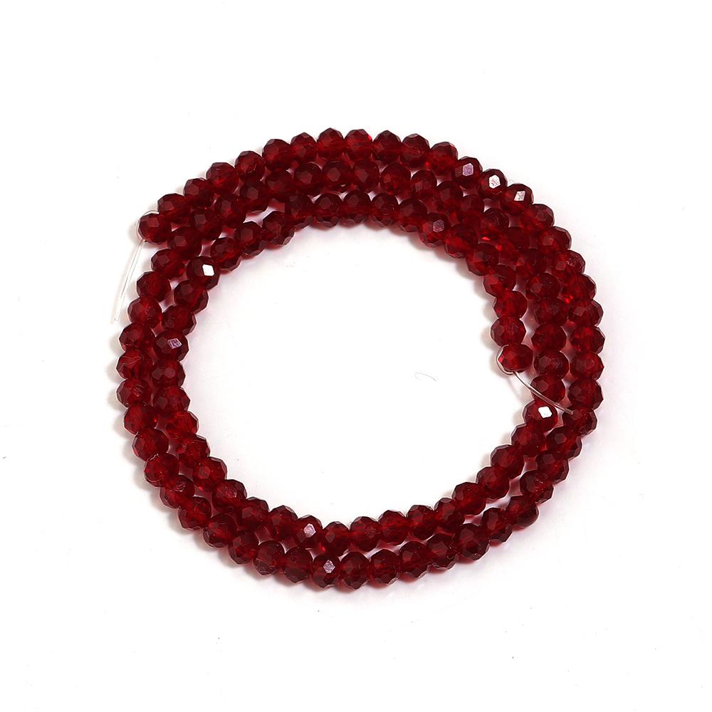

60-110pcs/lot 3 4 6 8mm Wine Red Faceted Crystal Beads Round Glass Beads Loose Beads For Jewelry Making DIY Necklace Bracelet