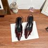Pointed single shoes women's bow high-end French high heels women's thin heels outer wear empty women's shoes 2025 spring women's