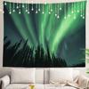 Northern Lights Wall Tapestry,View Over A Lake Green Storm Cloud Sky Wall Hanging Large Tapestry Decoration Polyester Fiber