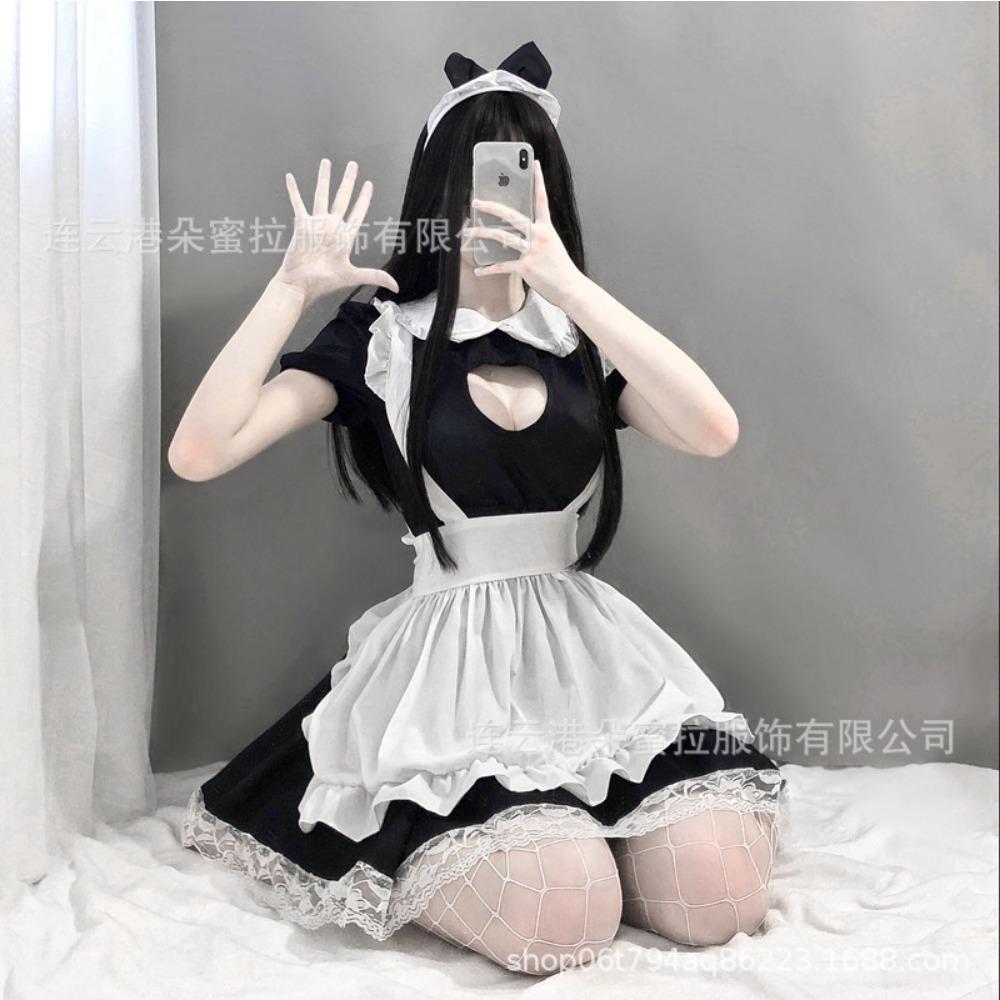 Set Lenjerie Sexy Domila Pijamale Seducție Qqny Angro Dragoste Gol Costum Maid Cosplay