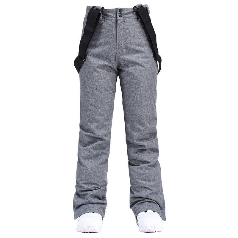 Youth Windproof and Waterproof Removable Elastic Waist Ski Pants, Unisex Winter Thickened Warm Pants