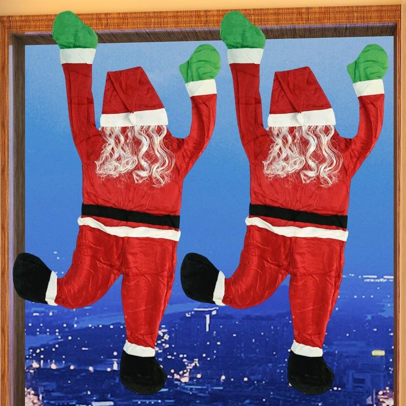 S/L Hanging Santa Claus Decoration Climbing Window Balcony Roof Chimney Climbing Santa Claus Christmas Party Outdoor Ornament