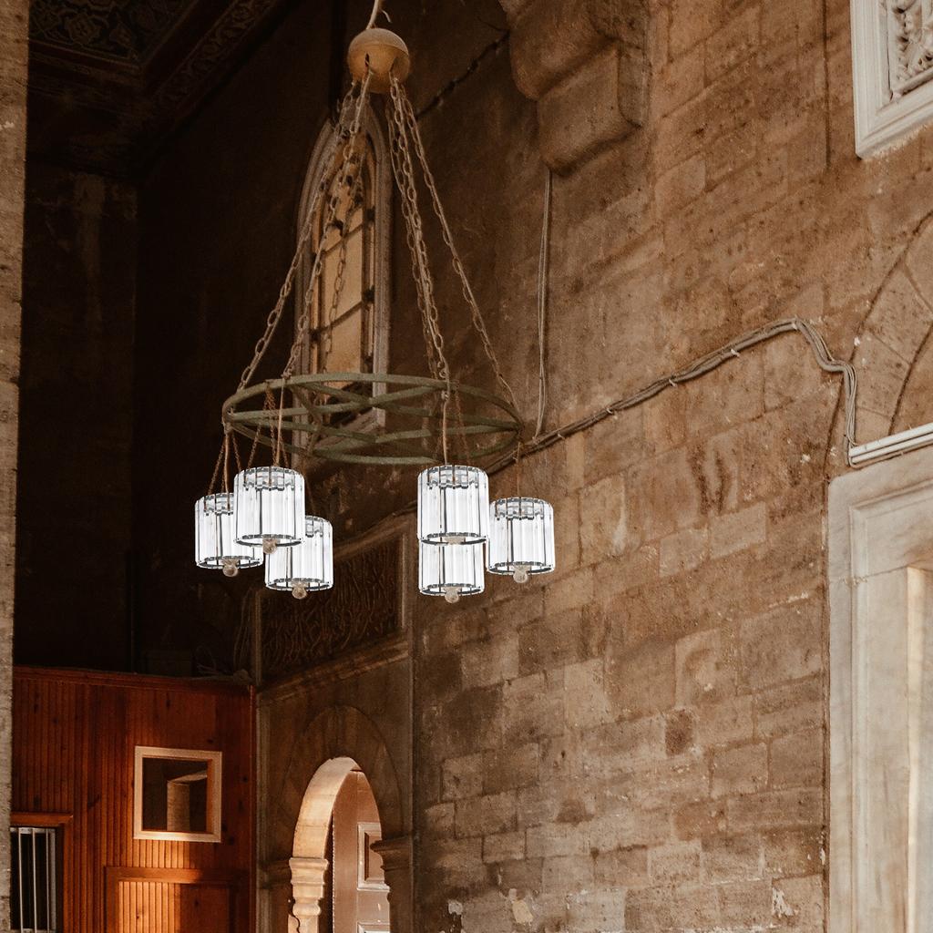 Crystal Ceiling Lamp Shade European Iron Art Dust Proof Lamp Cover For Living Room Bedroom Light Diffuser