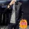 New spring and autumn soft leather jacket men's fashion casual lapel slim trend leather jacket