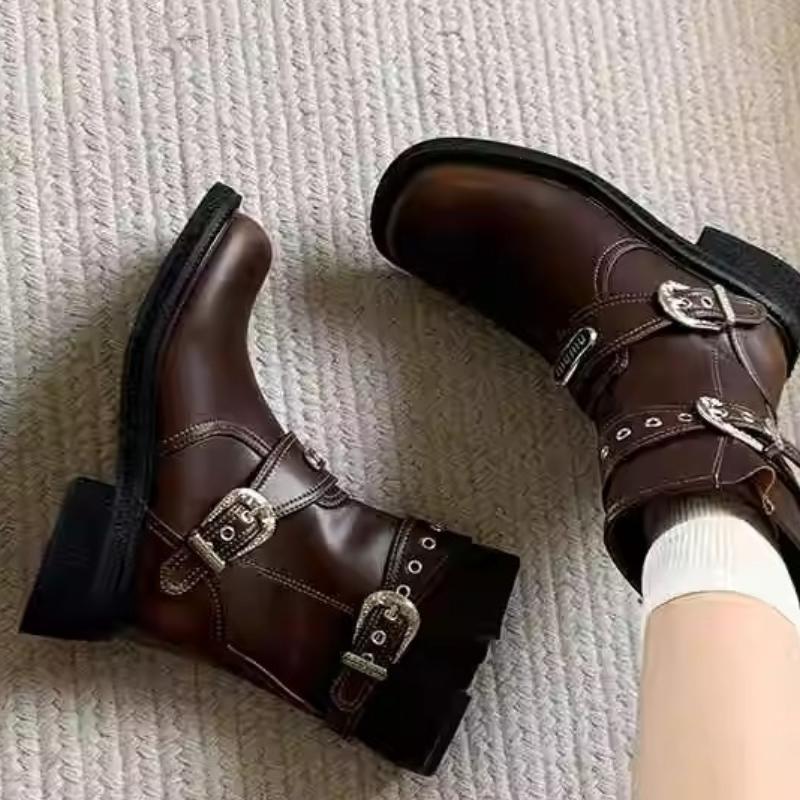 Mid-calf Women's Chelsea Boots Thick Mid-heeled Boots New Style 2024 New Style Comfortable Solid Color Fashion Trend Hot Selling
