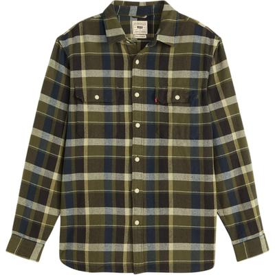 Levis Loose Comfortable Soft Plaid Point Collar Long Sleeve Shirt Men Shirts 19573-0288