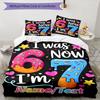 3PC Custom Name Happy 7th Birthday! Bedding Set Printed  Bedding Set Duvet Cover Closure Includes 1 Duvet Cover & 93 Pillowcases for Bedroom