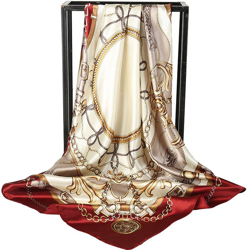 90 Large Silk Scarf for Women - Spring/Autumn Korean Style Satin Neckerchief, Mother's Day Gift