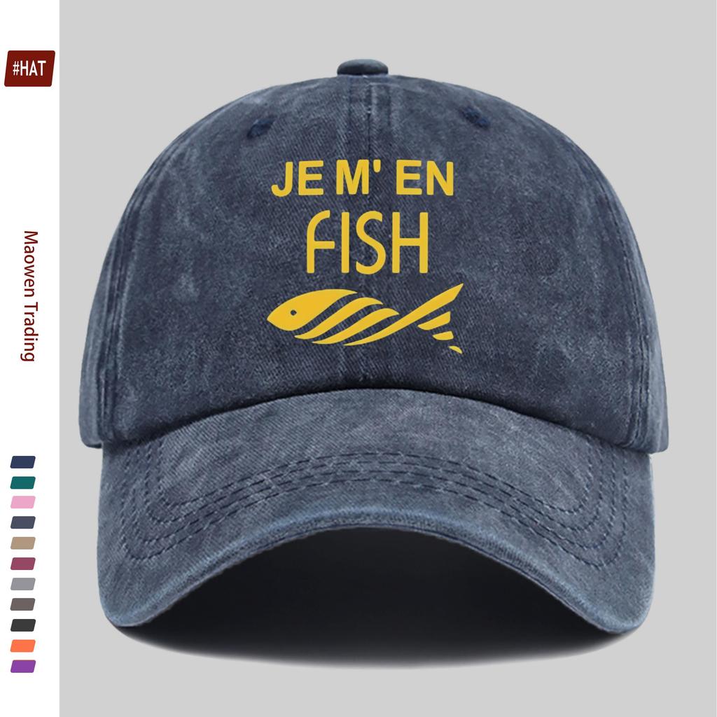 pc JEMEN FISH Fish Print Baseball Cap Home Leisure Decorative Hat Fashionable Trendy Printed Papa Hat Adjustable Buckle S