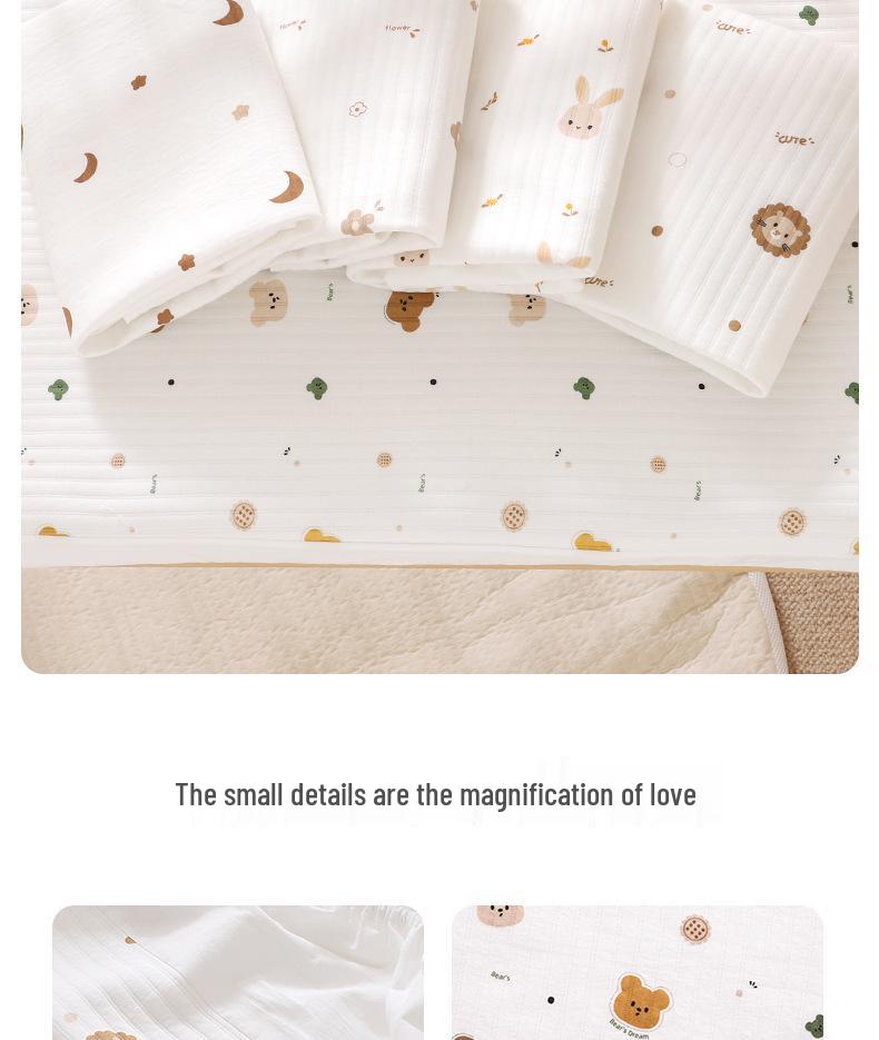 Rouxun Pure Cotton Patchwork Baby Crib Mattress Cover - All Seasons