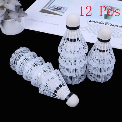 12 Pcs Weiß Kunststoff Badminton Ball Federbälle Sport Training Sport
