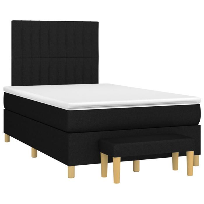 Maison Exclusive - Sommier à lattes de lit avec matelas Noir 120x200 cm Tissu