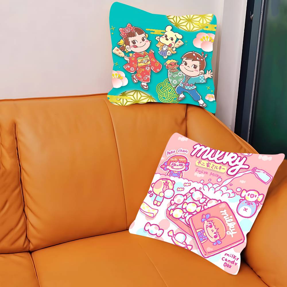 SÖT M-Milky P-Peko-chan Kontors Kudde Kuddfodral Bil Kuddfodral 45X45CM Ländryggskudde Soffa Kuddfodral
