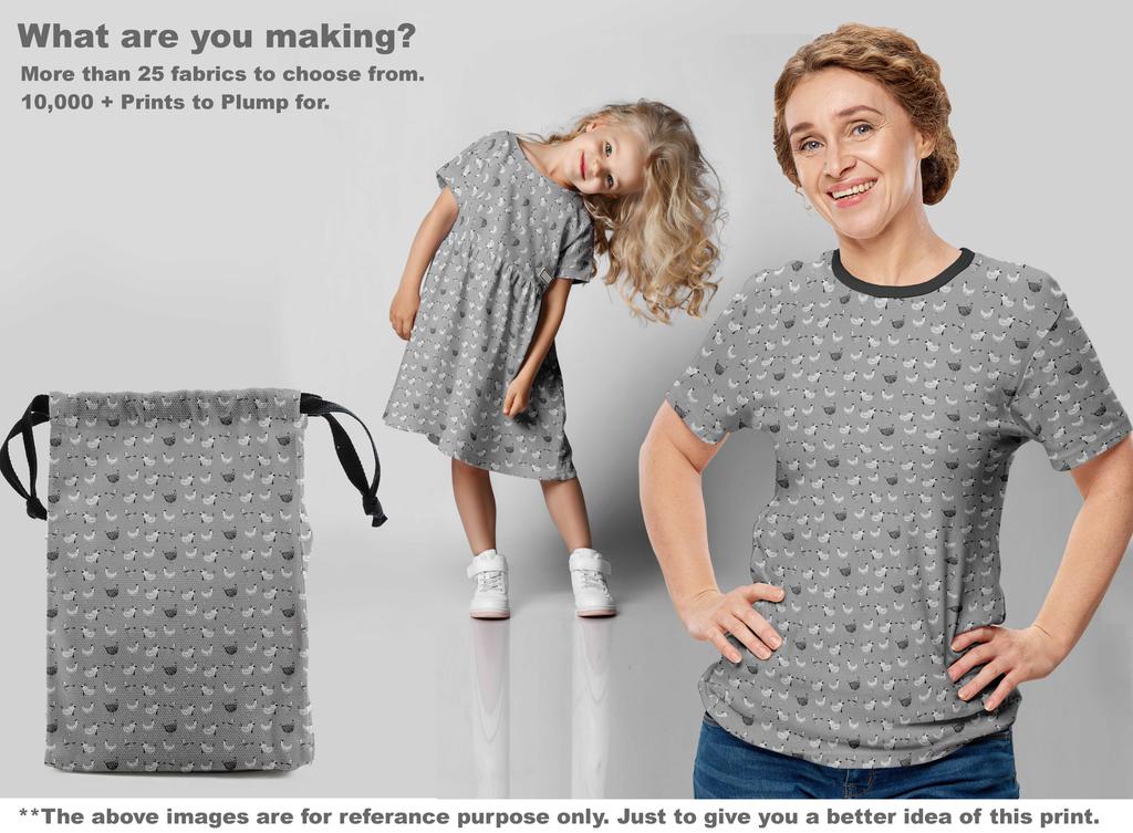 oneOone Cotton Flex Dark Gray Fabric Birds Rooster Sewing Craft Projects Fabric Prints By Yard 40 Inch