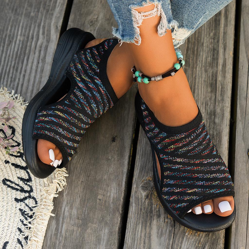 Open-toed, spot thick-soled autumn fish head casual sleeve fashion sandals low-heeled women's shoes origin large-size sports