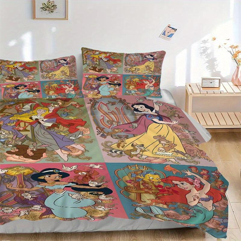 

3pcs Cartoon Disney Princesses Design Quilt Cover Set - Soft and Cozy Bedroom, Guest Room and Dorm Decorative Bedding 3-Piece Set 1 Quilt Cover + 135x200cm