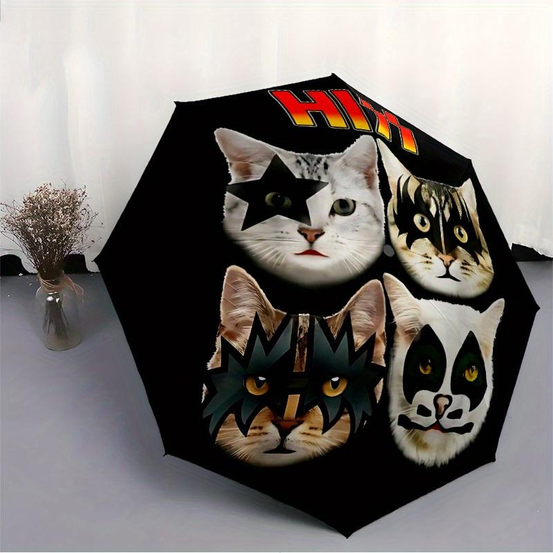 1pc KISS Band Windproof Automatic Umbrella, Portable Folding Design, Lightweight for Women/Men239