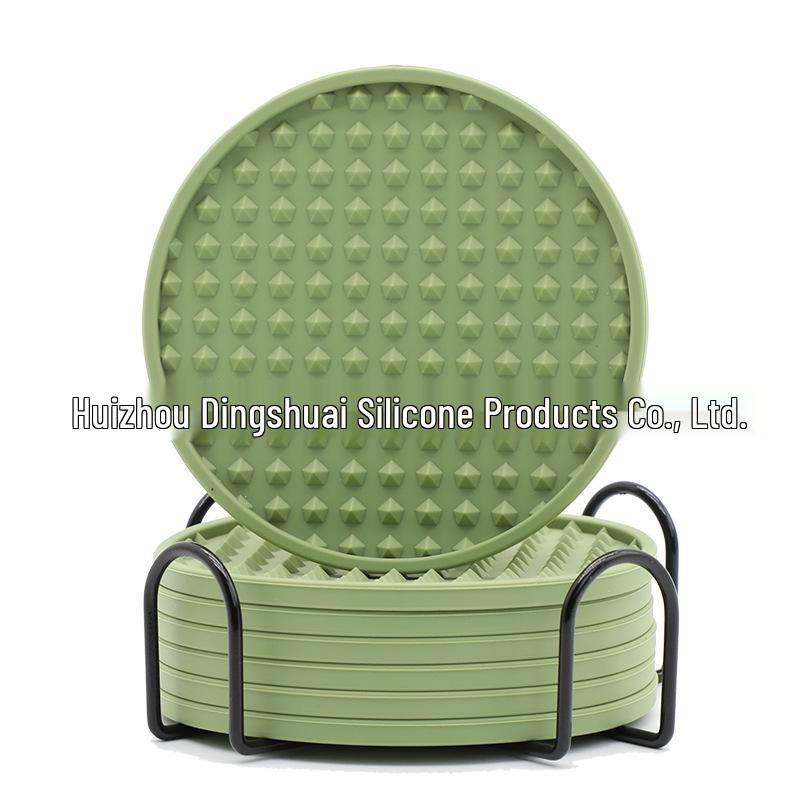 Silicone Round Drink Coaster - Heat-Resistant, Non-Slip Pad for Cups