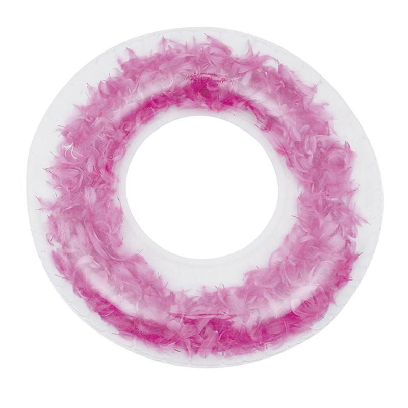 2022 Nouveau Design Plumes Bouée Gonflable Rose Blanc Bleu Cercle de Natation Style Ins Bouée Gonflable Tube Flotteur Radeau Femmes