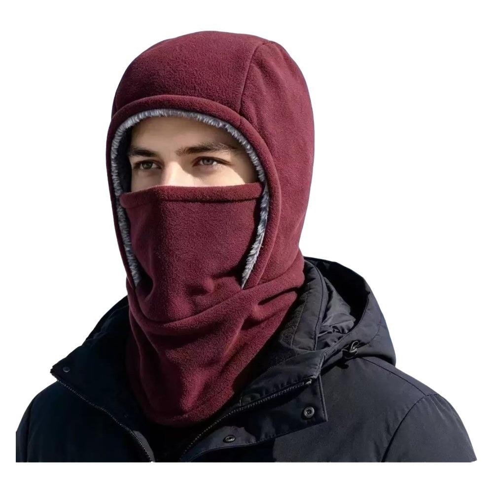 Cold-proof Warm Hood Hat Solid Color Ski Windproof Cap Simple Balaclava Cycling Cap Cold Weather