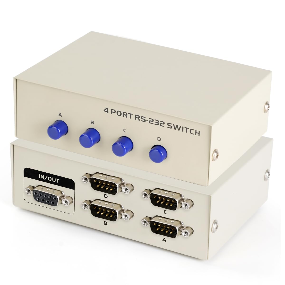

seebiz RS232C 4 Output 1 Serial Port Manual Switch COM Port for Device Sharing Switcher, Inputs/1 / Input/4 Output, Bidirectional, Switcher,