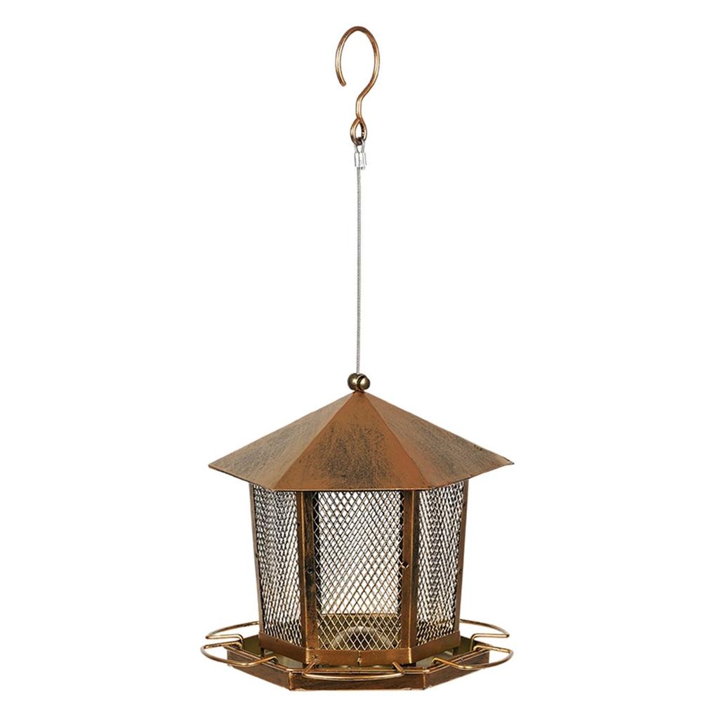 BHBL Large Capacity Garden Bird Feeder Heavy Duty Iron Bird Food Bowl Squirrel Proof Hanging Parrot Feeding Station Outdoors