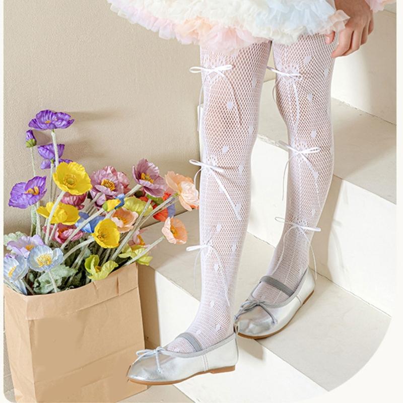 Soft and Breathable Children's Pantyhose Baby Leggings with Bowknot Detail, Trendy & Comfortable Long Stockings
