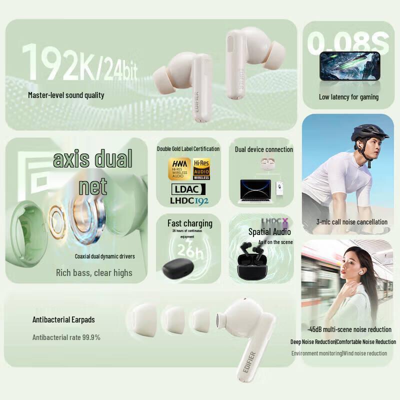 EDIFIER Lolli Pro 3 True Wireless Active Noise Cancelling Earbuds