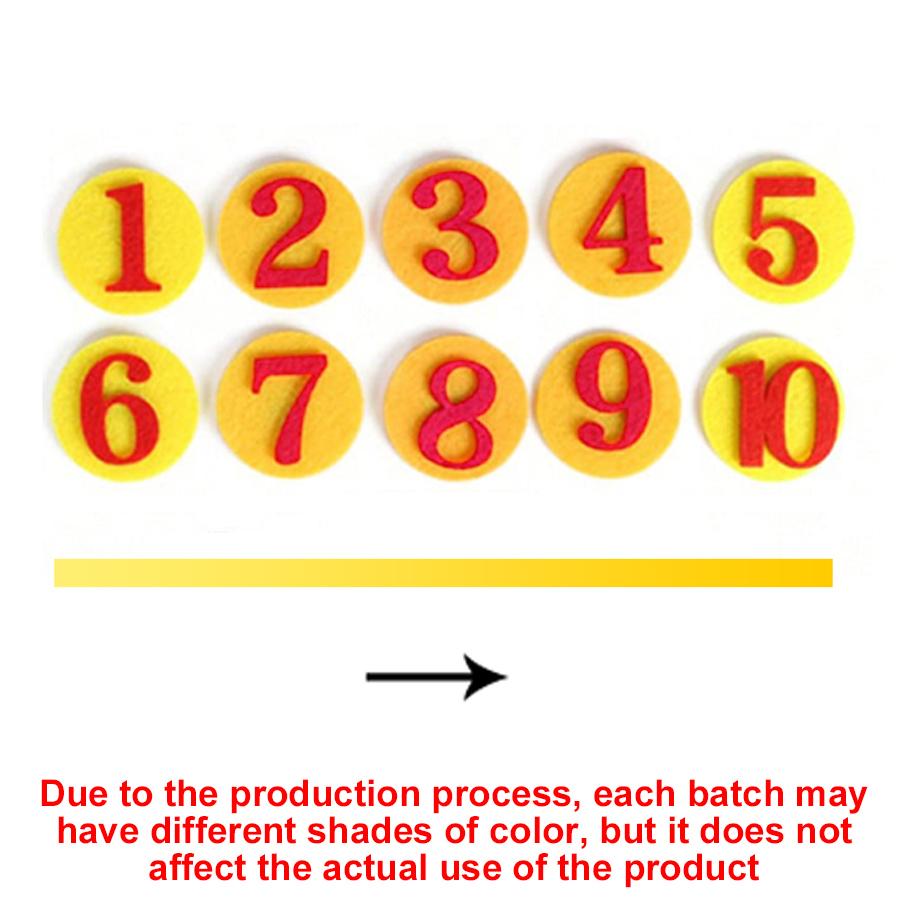 1-10 Number Fruit Tree Cartoon Felt Teaching Aids Free Assemble Color Number Cognitive Tool for School Math Learning School Offi